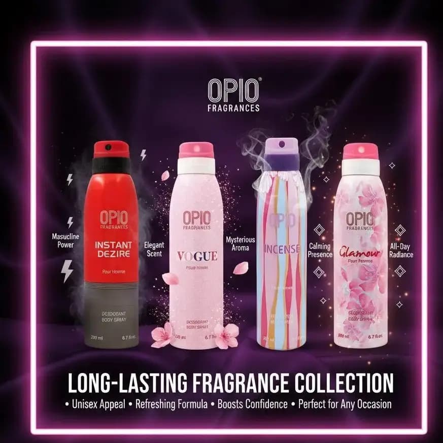 Opio Body Spray 200ml  Exotic, Long-Lasting Fragrance for a Mysterious & Alluring Aura